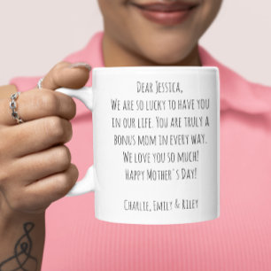 Minimal Wildflower Bonus Mom Custom Message Mug