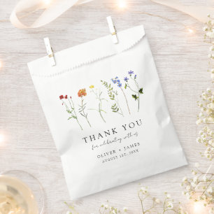 Minimal Wildflower LGBTQ Gay Pride Floral Wedding Favour Bag