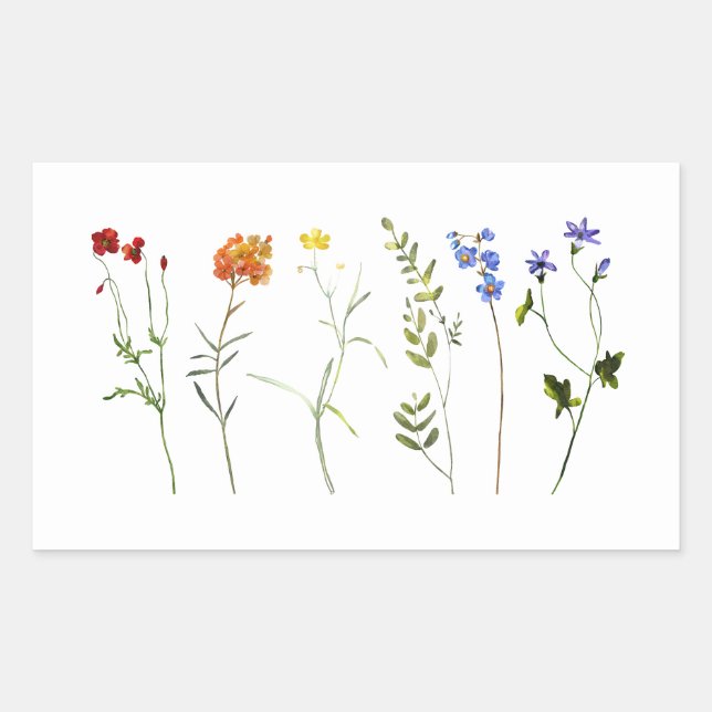 Minimal Wildflower LGBTQ Gay Pride Floral Wedding Sticker (Front)