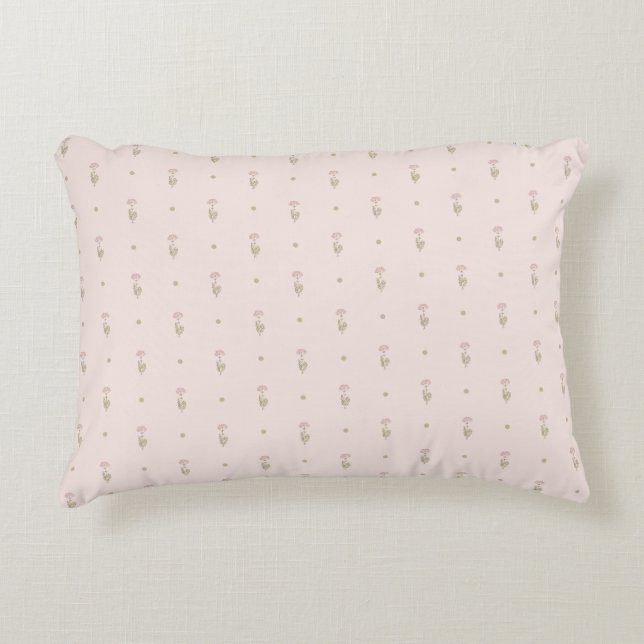 Minimal Wildflower Pattern with Dots Accent Pillow (Front)