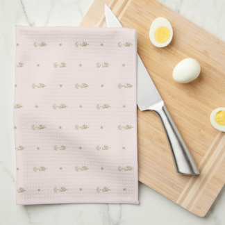Minimal Wildflower Pattern with Dots Kitchen Towel