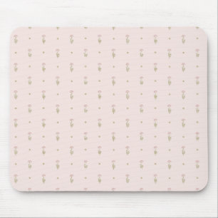 Minimal Wildflower Pattern with Dots Mouse Pad