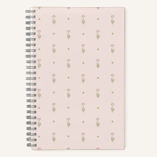Minimal Wildflower Pattern with Dots Notebook