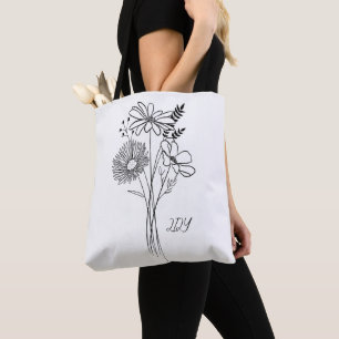 Minimal Wilf Flowers , bohemiam minimal  Tote Bag