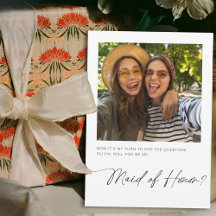 Minimal Will You Be My Maid of Honour Proposal Car