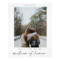 Minimal Will you be my Matron of Honour Photo Chic