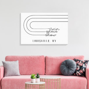 Minimal Win Place Show Horse Track Personalized Canvas Print