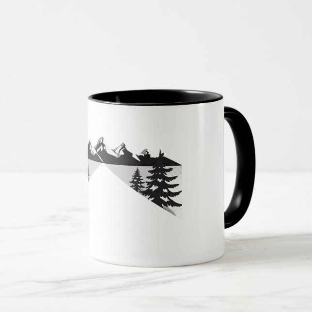 Minimal Winter Landscape Design Mug (Front Right)