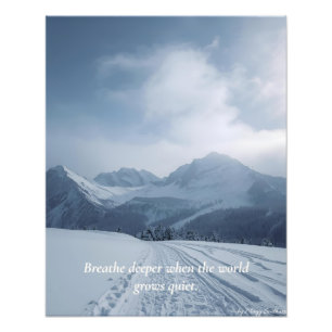 Minimal Winter Quote Poster – “Breathe Deeper”