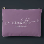 Minimal Wisteria Purple Personalized Bridesmaid Accessory Pouch<br><div class="desc">Introducing our Chic Minimalist Wisteria Purple Personalized Bridesmaid Accessory Pouch, a stylish and versatile gift designed to celebrate your bridesmaids in elegance. This accessory pouch is the epitome of modern chic, perfect for any occasion from bridesmaid proposals to bridal showers. Crafted with a minimalist design, this pouch features a Wisteria...</div>
