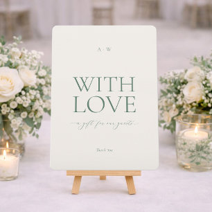 Minimal With Love Wedding Favour Sign Invitation
