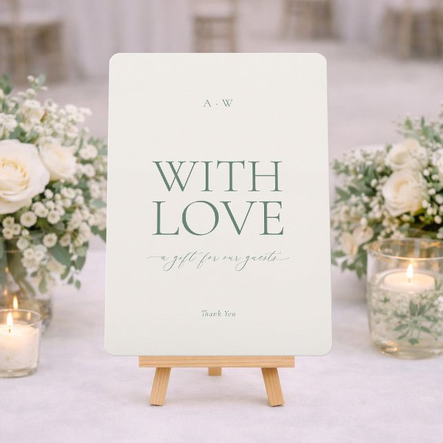 Minimal With Love Wedding Favour Sign Invitation (Creator Uploaded)