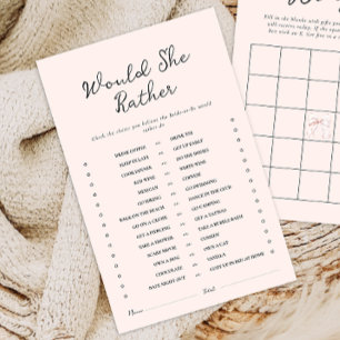 Minimal Would She Rather Bridal Shower Game