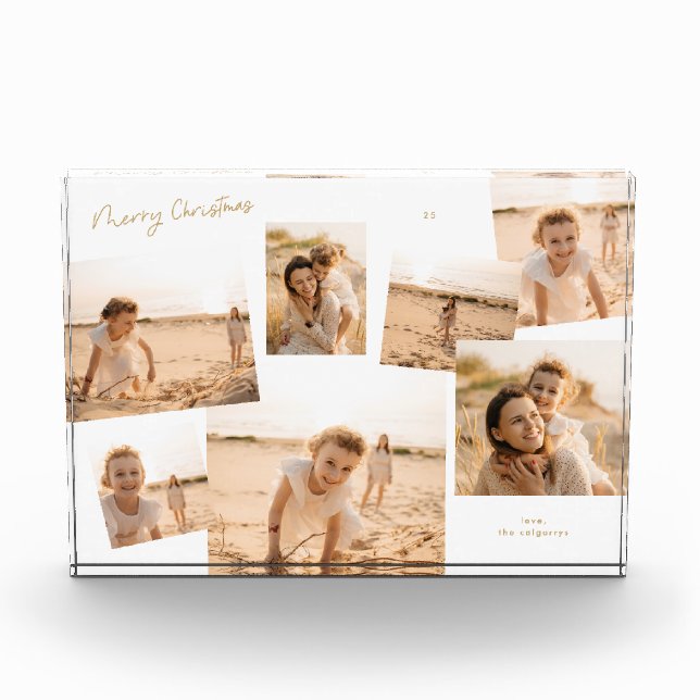 Minimal Year In Review Christmas Multi 7 Photo Block (Front)