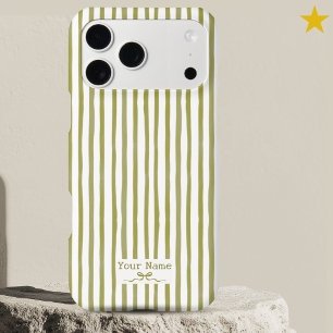 Minimal Yellow Striped Watercolor Custom Name Bow