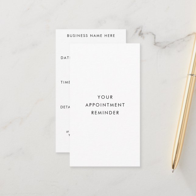 Minimal Your Appointment Reminder Business Name (Front/Back In Situ)