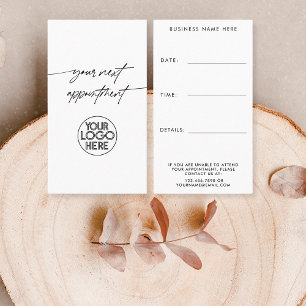 Minimal Your Next Appointment Script Business Logo Card