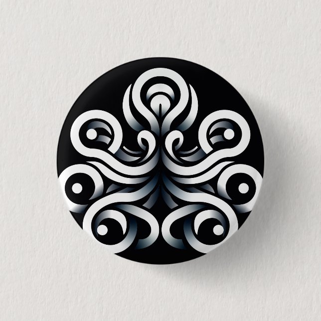 Minimal Zen Sacred Geometric Mandala Abstract 1 Inch Round Button (Front)