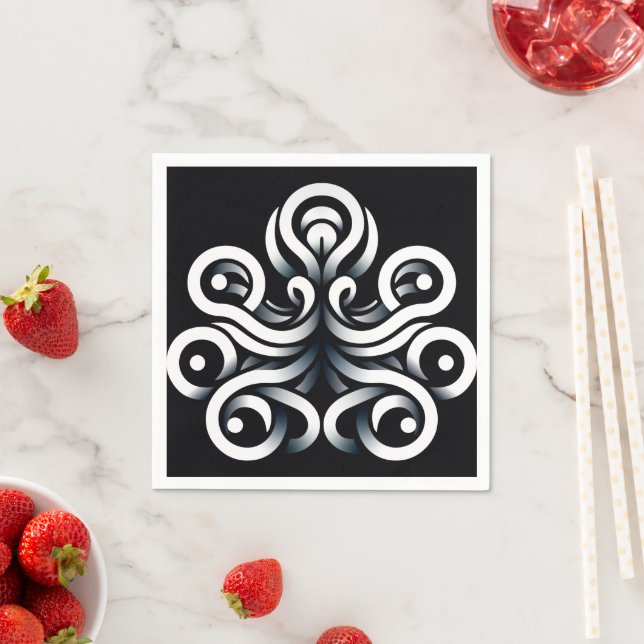 Minimal Zen Sacred Geometric Mandala Abstract Napkin (Insitu)