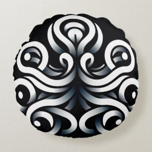 Minimal Zen Sacred Geometric Mandala Abstract Round Pillow