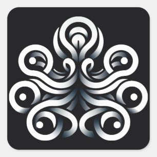 Minimal Zen Sacred Geometric Mandala Abstract Square Sticker