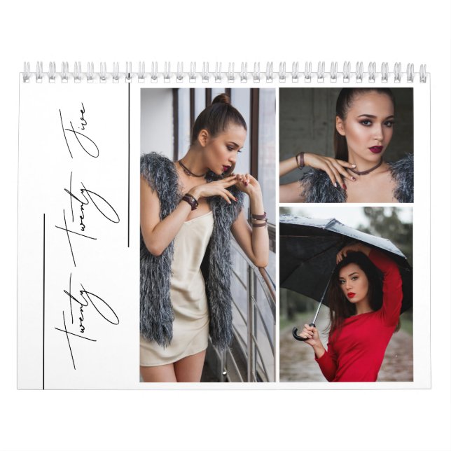 Minimalis Black and White Artsy Multi Photo Calendar (Cover)