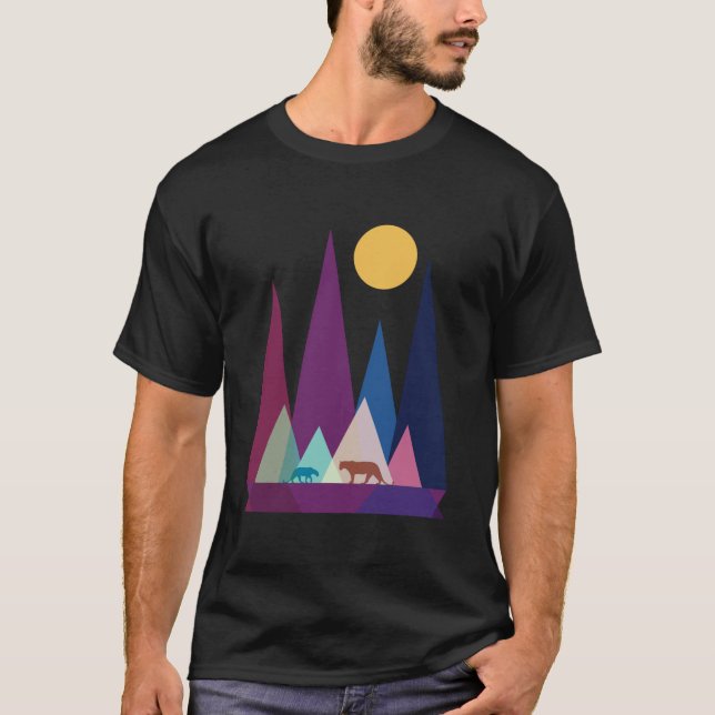 minimalis mountain and tiger T-Shirt (Front)