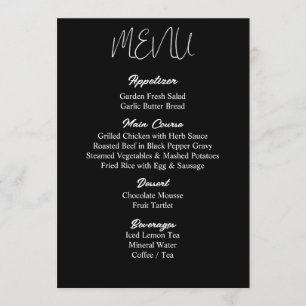 Minimalis Wedding Menu - Printed