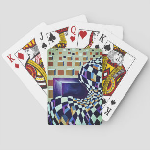 Minimalism 3-d effect with optical illusion playing cards