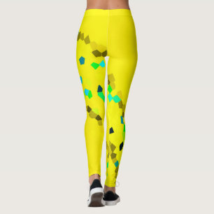 Minimalism Abstract Art Black Yellow Leggings