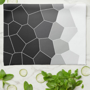 Minimalism Abstract Art Charcoal White Cells Kitchen Towel