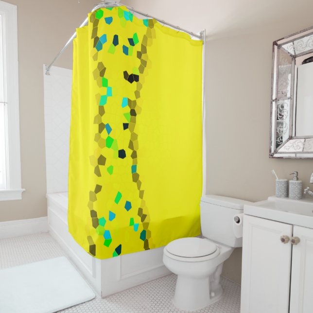 Minimalism Abstract Art Pale Blue Black Yellow (In Situ)