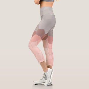 Minimalism Abstract Art Pale Pastel Grey Cells Capri Leggings