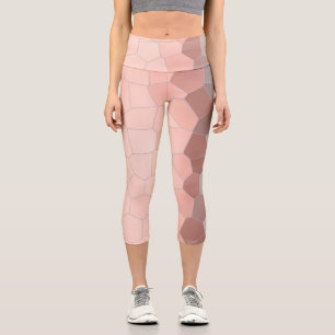 Minimalism Abstract Art Pale Pastel Grey Cells Capri Leggings