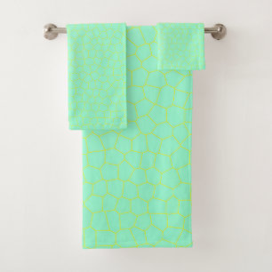 Minimalism Abstract Art Pale Turquoise Green Blue Bath Towel Set