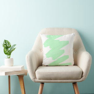 Minimalism Abstract Art Pale Turquoise Green Throw Pillow