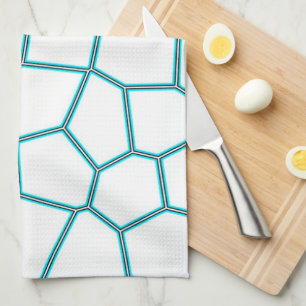 Minimalism Abstract Art Pale Turquoise White Cells Kitchen Towel