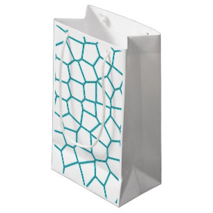 Minimalism Abstract Art Pale Turquoise White Cells Small Gift Bag