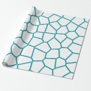 Minimalism Abstract Art Pale Turquoise White Cells Wrapping Paper