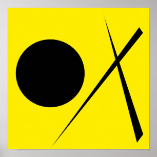 Minimalism Abstract Art Pattern Black Yellow Poster