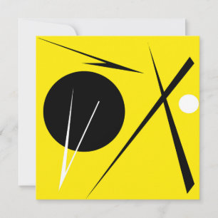 Minimalism Abstract Art Pattern Black Yellow White Card
