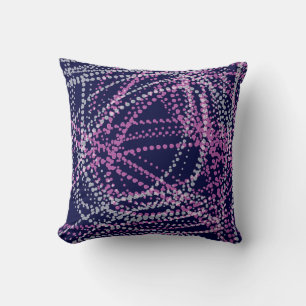 Minimalism Abstract Art Pattern Blue Grey Pink Throw Pillow