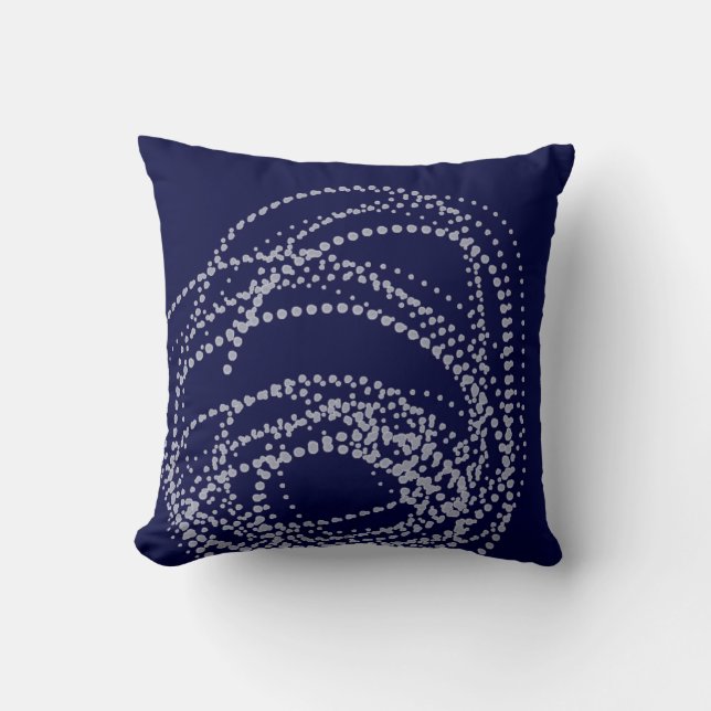 Minimalism Abstract Art Pattern Blue Grey Throw Pillow (Front)