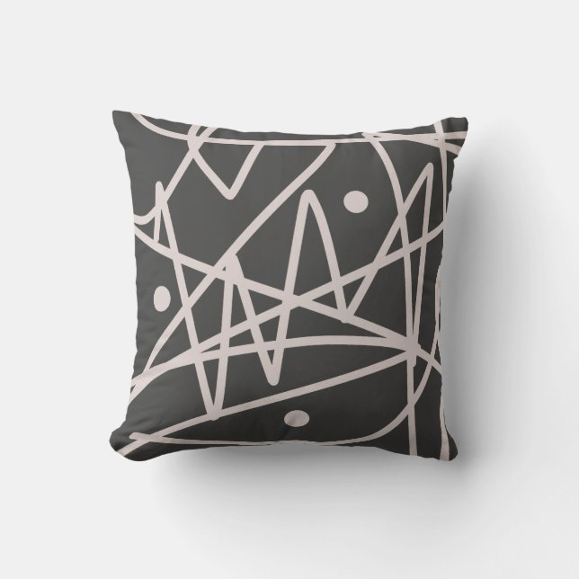 Minimalism Abstract Art Pattern Gray White Throw Pillow (Front)