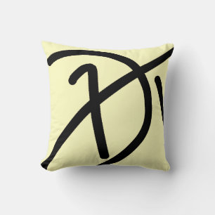 Minimalism Abstract Art Pattern Pale Yellow Black Throw Pillow