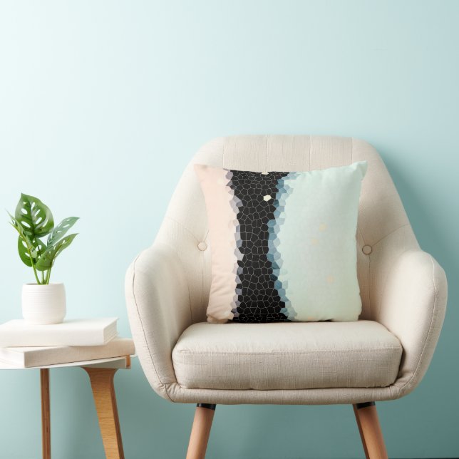 Minimalism Abstract Art Pink Blue Black Throw Pillow (Chair)