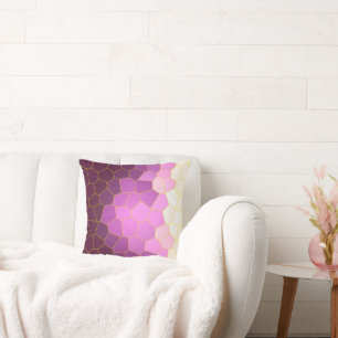Minimalism Abstract Art Purple Pink White Cells Throw Pillow
