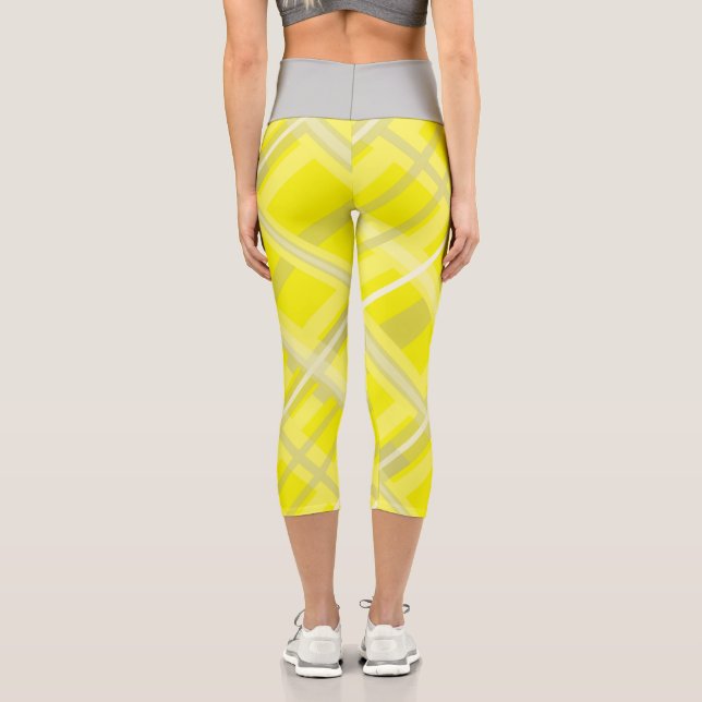 Minimalism Abstract Art Yellow Grey White Capri Le (Back)