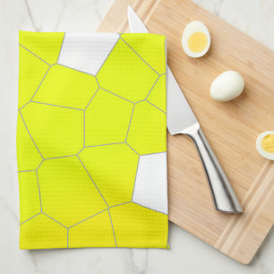 Minimalism Abstract Art Yellow Grey White Cells Kitchen Towel
