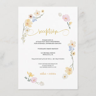 Minimalism and flowers Wedding RECEPTION CARD